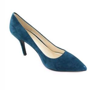 NEW Nine West Size 8.5 Teal Suede Pumps 3.5in Heel